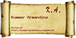 Kummer Armandina névjegykártya